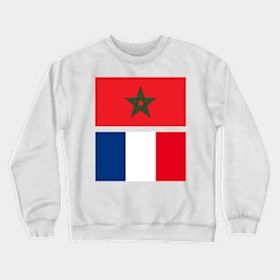 Morocco and France Flag Crewneck Sweatshirt